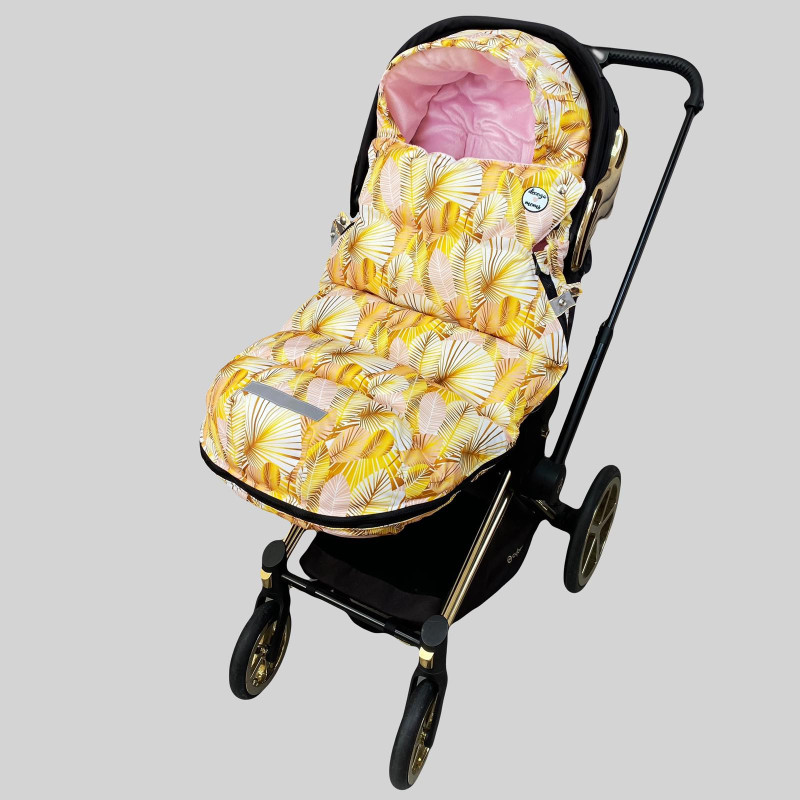 Зимовий футмуф на коляску Теплик Листя золоте Decoza Moms futmuf100-OP126-pl004 100х47 см