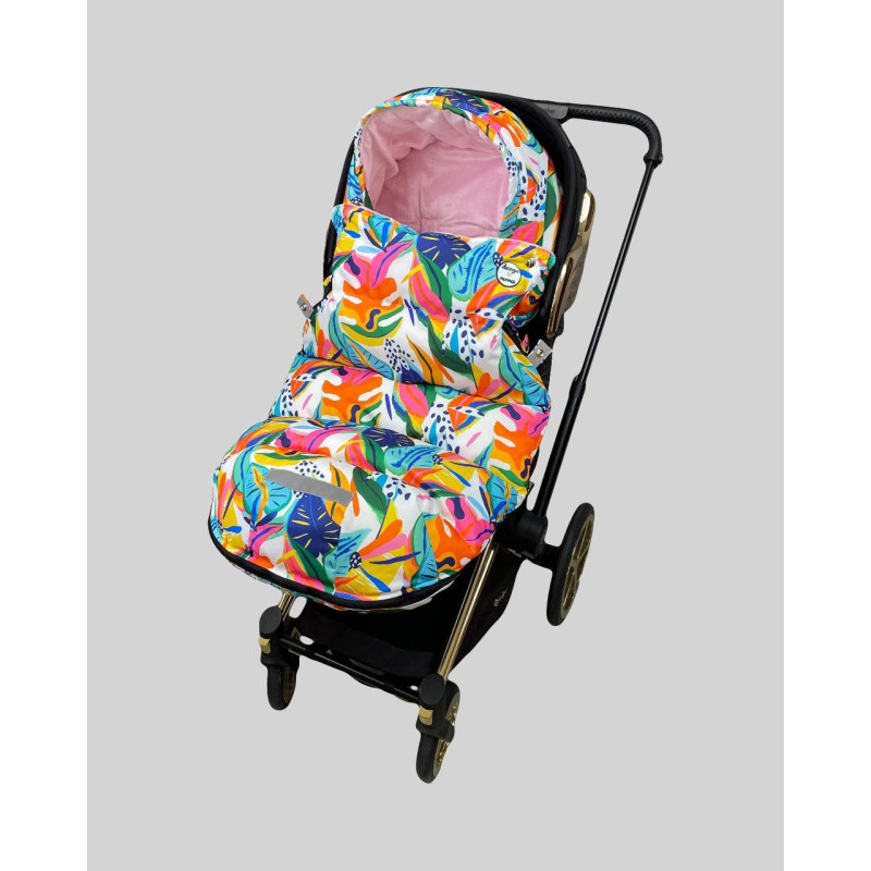 Зимовий футмуф на коляску Теплик Листя кольорове Decoza Moms futmuf100-OP128-pl004 100х47 см