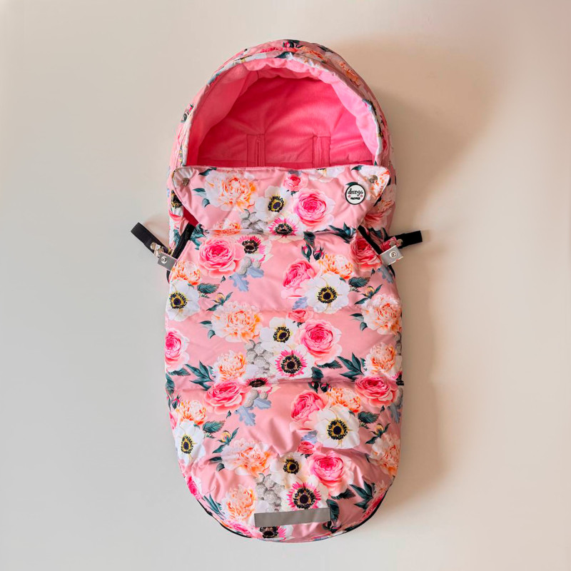 Зимовий футмуф у візок Теплик Анемони і кораловий плюш Decoza Moms futmuf100-Op307-pl003 100х47 см