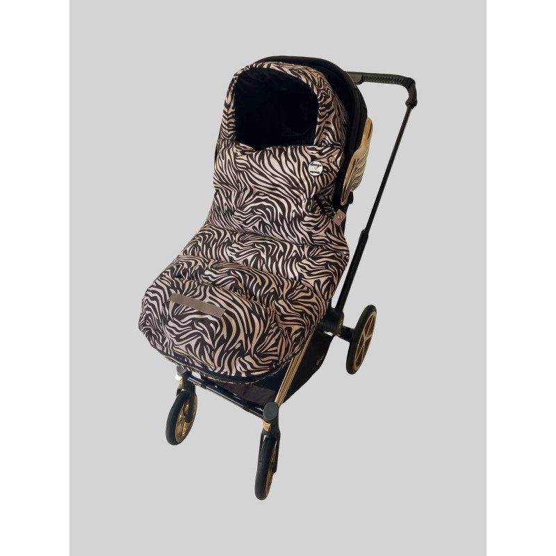 Зимовий футмуф на коляску Теплик Зебра бежева Decoza Moms futmuf100-OP321-pl016 100х47 см