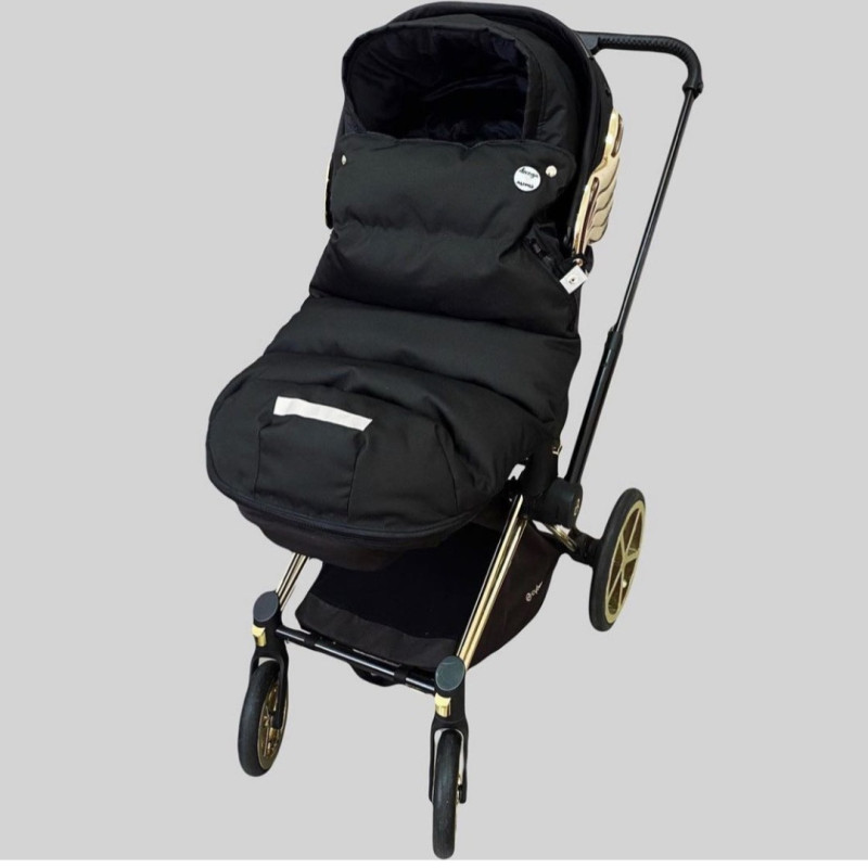 Демісезонний футмуф на коляску Чорний оксфорд Decoza Moms futmuf100d-O072-pl016 100х47