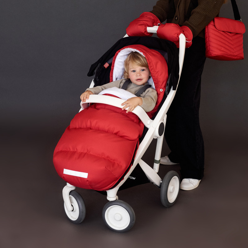Зимовий футмуф у візок Теплик Червоний оксфорд Decoza Moms futmuf120-О063-pl07 120х47 см