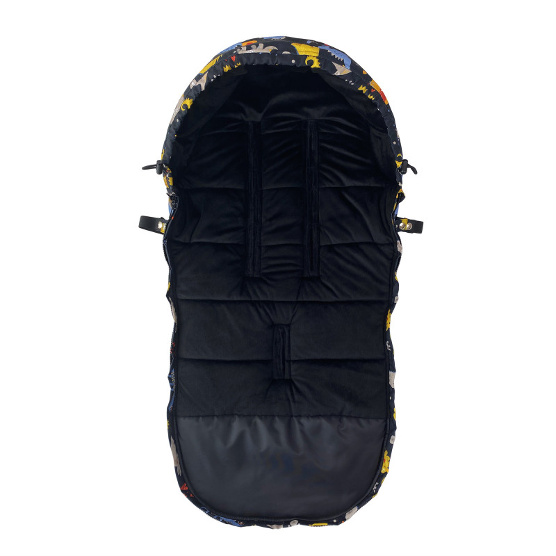 Зимовий футмуф у візок Теплик Діно жовті Decoza Moms futmuf120-OP001-pl016 120х47 см