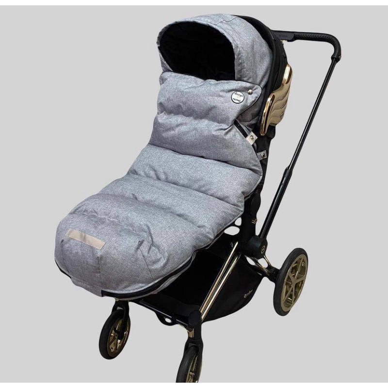 Зимовий футмуф на коляску Теплик Світло сірий меланж Decoza Moms futmuf120-OP101-pl016 120х47 см