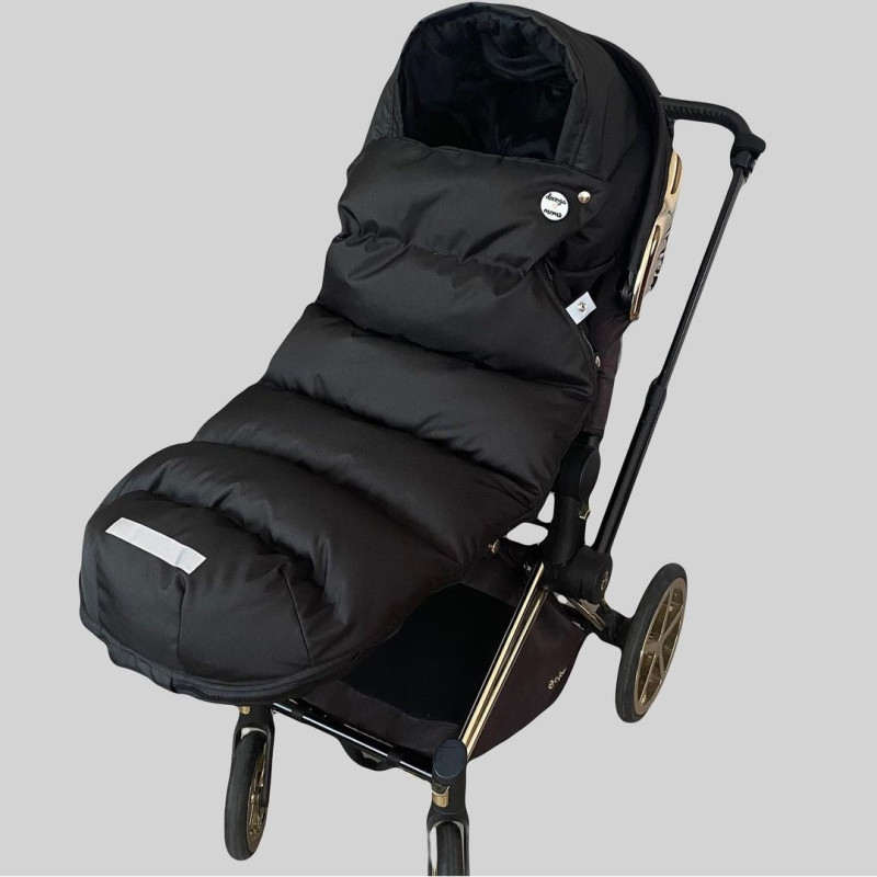 Демісезонний футмуф на коляску Чорний оксфорд Decoza Moms futmuf120d-O072-pl016 120х47