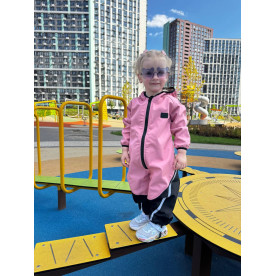 Комбінезон Softshell Пудра з чорним Decoza Moms KombSoft8692-SHh1-SHh4 86-92 см