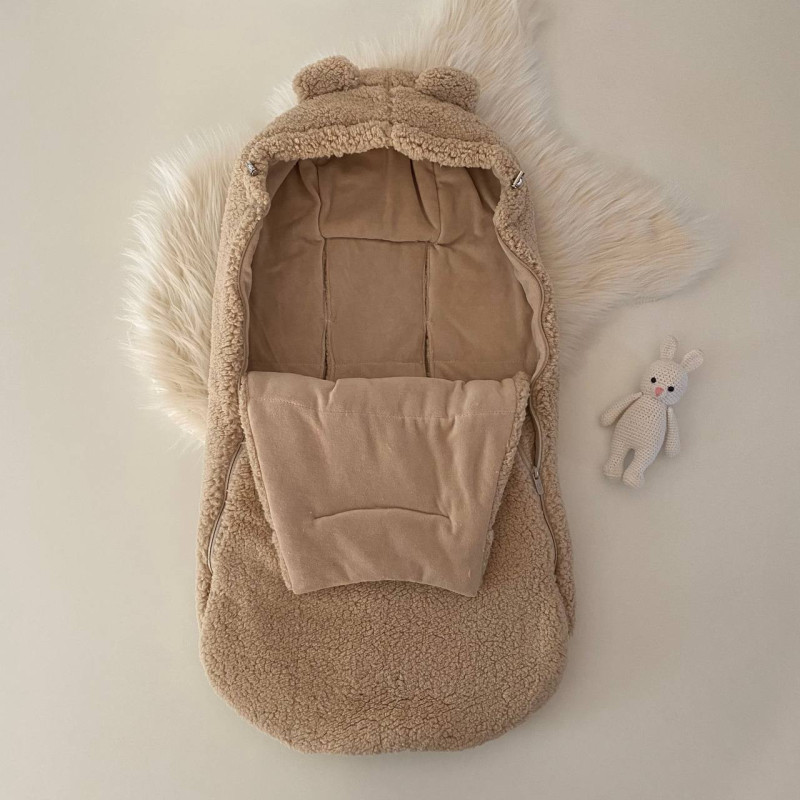 Конверт Тедді Бежевий з бежевим велюром 0-9 міс Decoza Moms KonTeddi-6113-W01