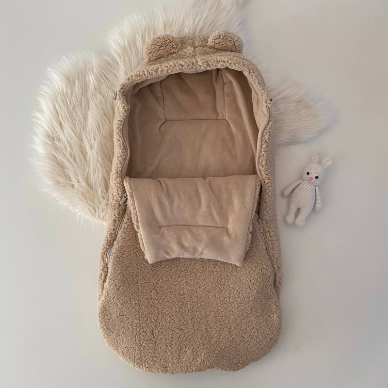Конверт Тедді Бежевий з бежевим велюром 0-9 міс Decoza Moms KonTeddiB-6113-W04