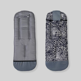 Бавовняний матрасик латекс Сірий леопард і сірий однотон Decoza Moms MatsL3080-S14 30х80 см