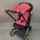 Бавовняний матрасик латекс Чорна геометрія і серця Decoza Moms MatsL3585-B220-B806