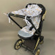 Бавовняний матрасик латекс Ретро авто і жовті трикутники Decoza Moms MatsL3585-B536-B490