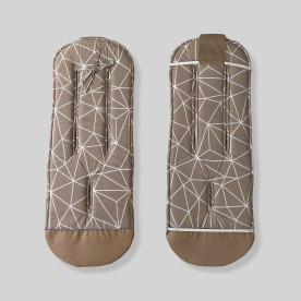 Бавовняний матрасик латекс Бежева геометрія Decoza Moms MatsL3585-S9-В10 35х85 см