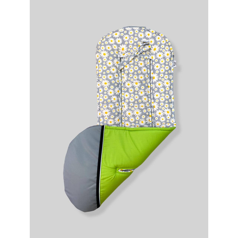 Бавовняний матрасик латекс Ромашки і салатовий однотон Decoza Moms MatsL3590-S8-В9 35х90 см