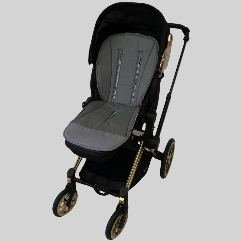 Матрацик бавовняний в коляску з піною Техніка і сірий однотон Decoza Moms Mtspin3580-В923-S015 35х80