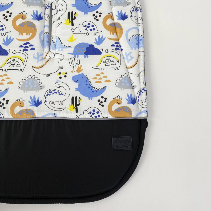 Матрацик бавовняний в коляску з піною Діно з синім Decoza Moms Mtspin4085-S120-S926