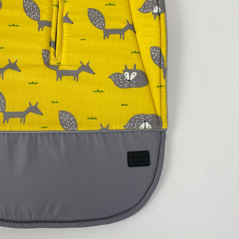 Матрацик бавовняний з велюром в коляску з піною Лисички Decoza Moms Mtspin4085-S605-W03