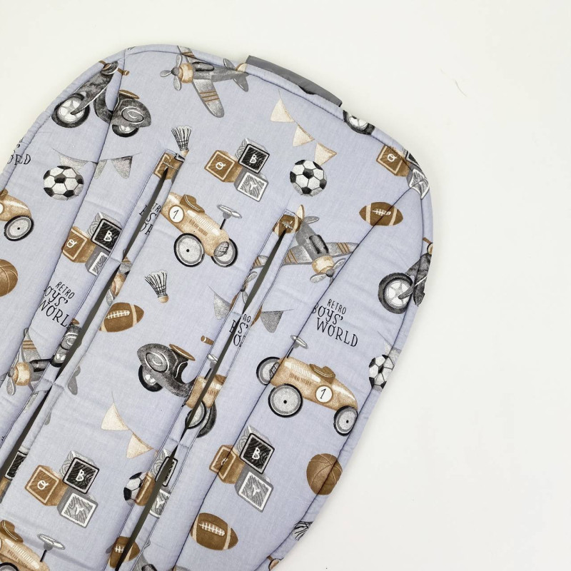 Матрацик бавовняний в коляску з піною Ретро Decoza Moms Mtspin4090-B490-В923
