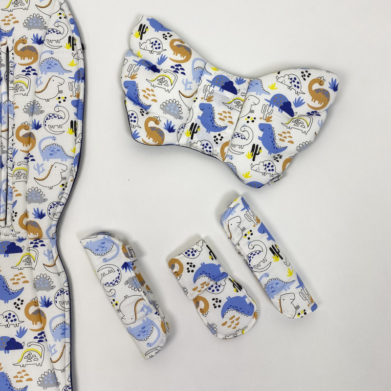 Накладки на ремені безпеки в коляску Діно білі Decoza moms Nakladkavis-S120