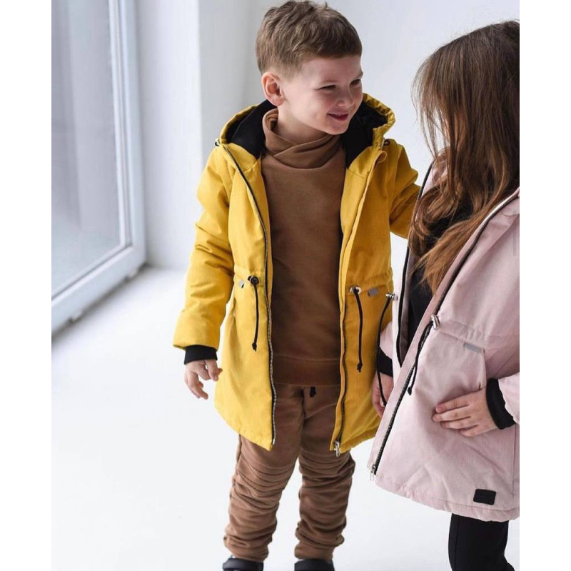 Демі парка Гірчиця DINO 110-116 см Decoza Moms parka110116-O056-pl016SHP