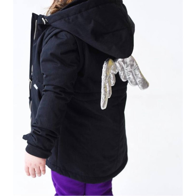 Демі парка чорна BLACK ANGEL silver Decoza Moms parka116122-O072-pl016KRS