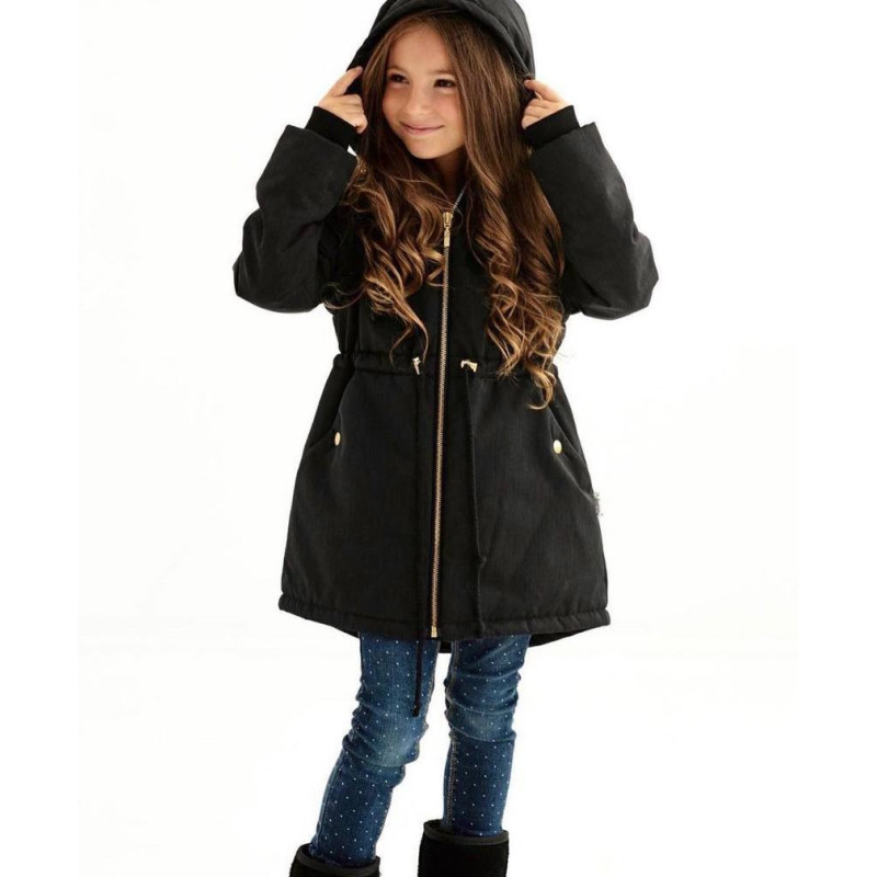 Демі парка чорна BLACK ANGEL gold Decoza Moms parka140146-O072-pl016KRZ