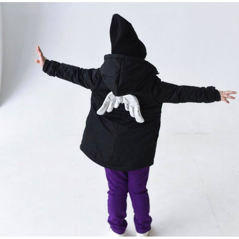 Демі парка чорна BLACK ANGEL silver Decoza Moms parka8086-O072-pl016KRS