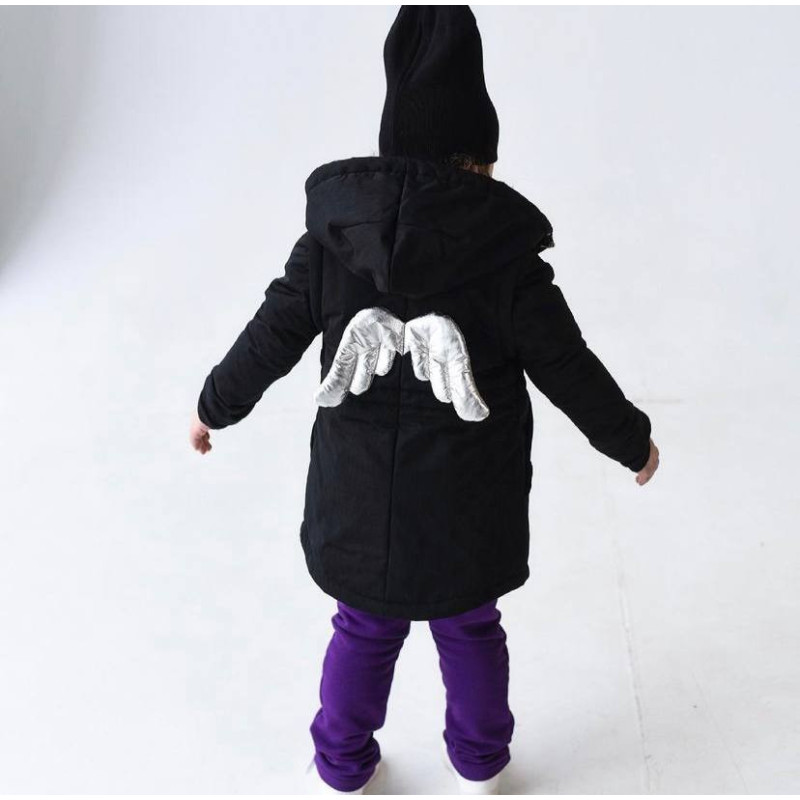 Демі парка чорна BLACK ANGEL silver Decoza Moms parka8086-O072-pl016KRS