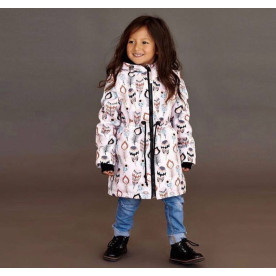 Демі парка Пір'я на бежевому Decoza Moms parka8086-OP008-pl016
