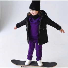 Демі парка чорна BLACK ANGEL silver Decoza Moms parka9298-O072-pl016KRS