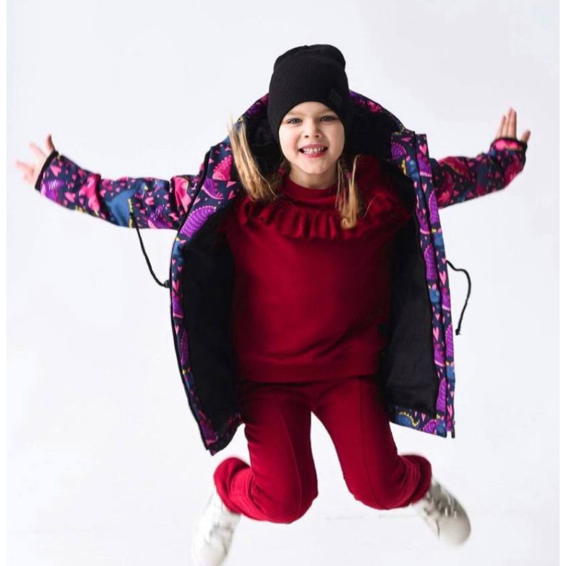 Демі парка Діно рожеві Decoza Moms parka9298-OP015-pl016