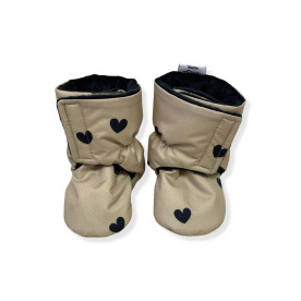 Зимові пінетки Серця на бежевому Decoza Moms pinetki13-Op304-pl016 13 см