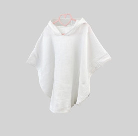 Пончо дитяче Білий Decoza Moms poncho-ms007