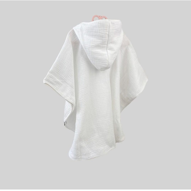 Пончо дитяче Білий Decoza Moms poncho-ms007