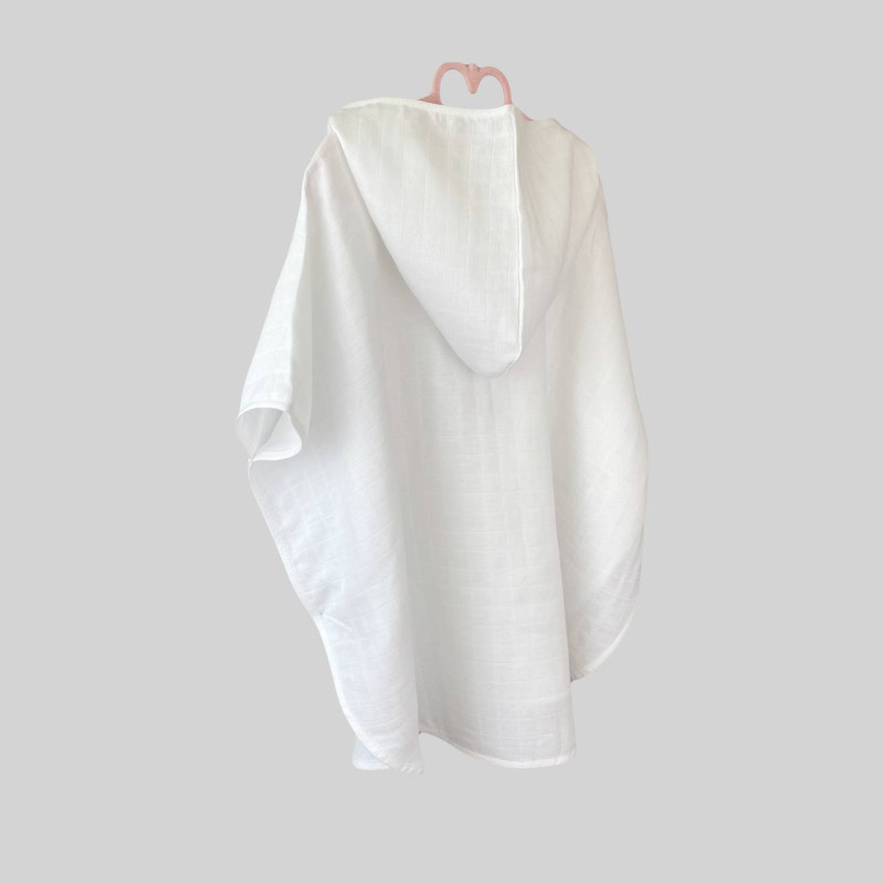 Пончо дитяче Біле тонке Decoza Moms poncho-MS018