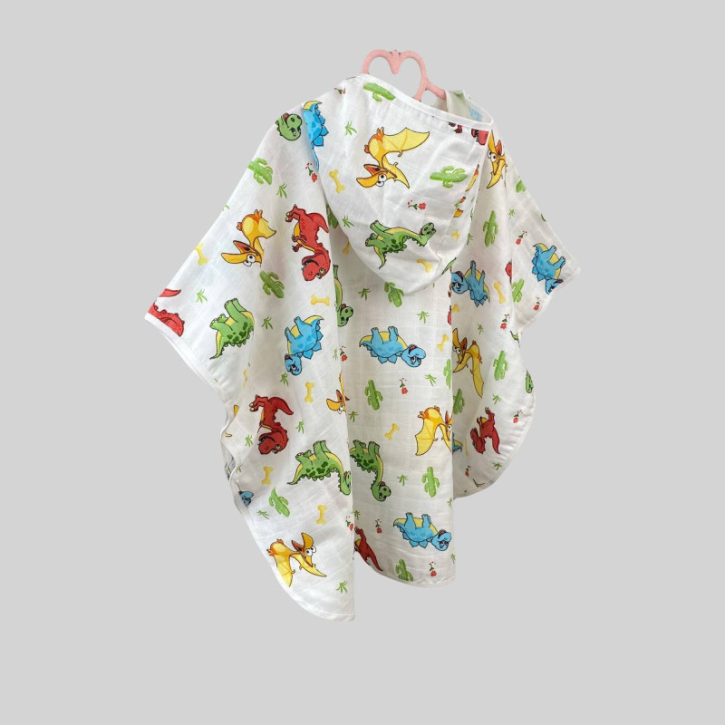 Пончо дитяче Діно кольорові Decoza Moms Poncho-MS020