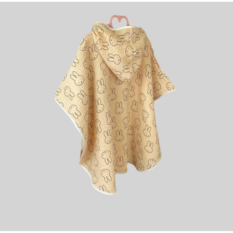 Пончо дитяче Зайки на бежевому Decoza Moms poncho-MS027