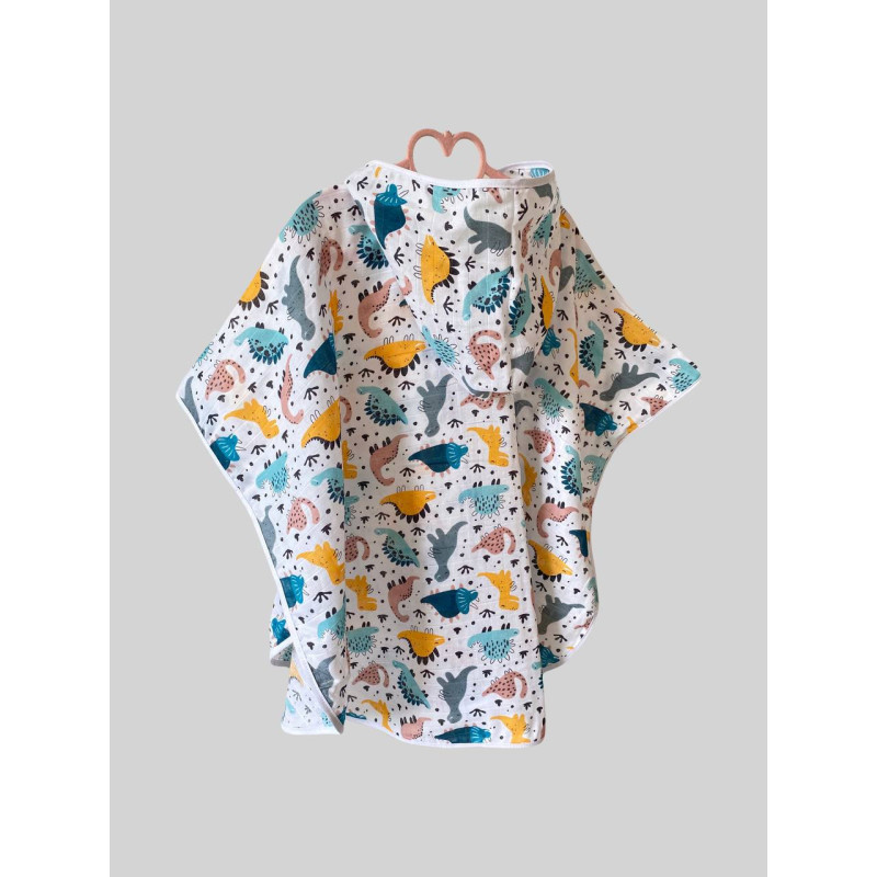 Пончо дитяче Діно синьо жовті Decoza Moms poncho-MS032