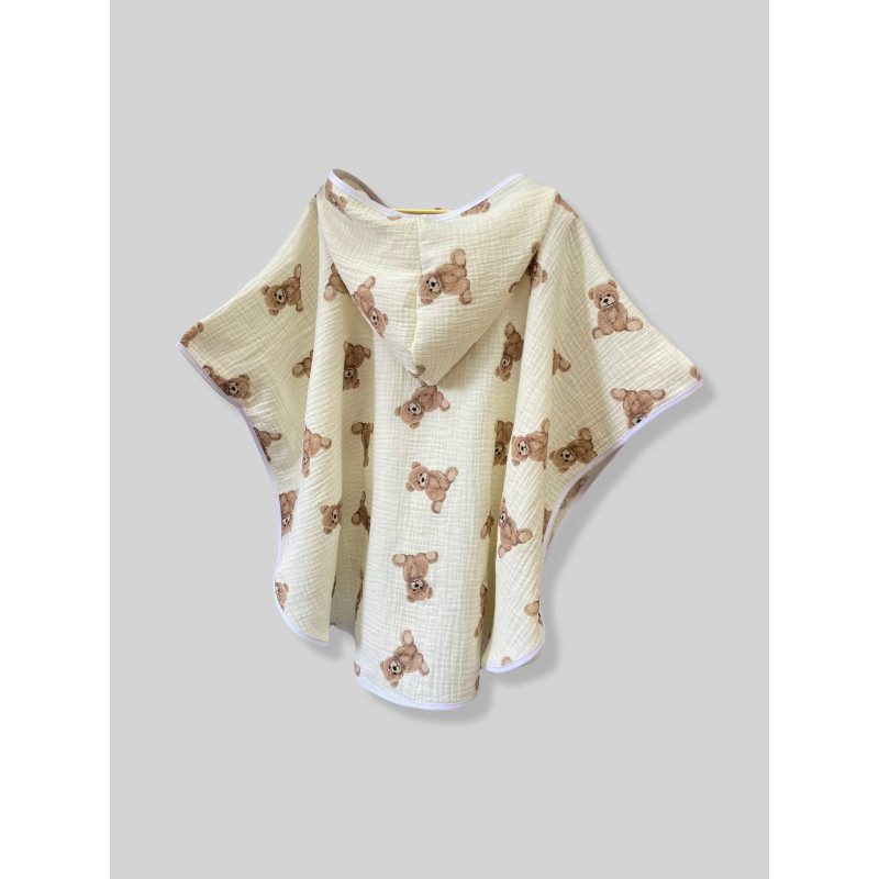 Пончо дитяче Тедді на бежевому Decoza Moms poncho-ms035