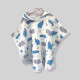 Пончо муслінове дитяче Звірі сіро блакитні Decoza Moms poncho-ms039