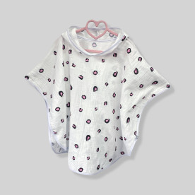 Пончо муслінове дитяче Рожеві плямки Decoza Moms poncho-ms040