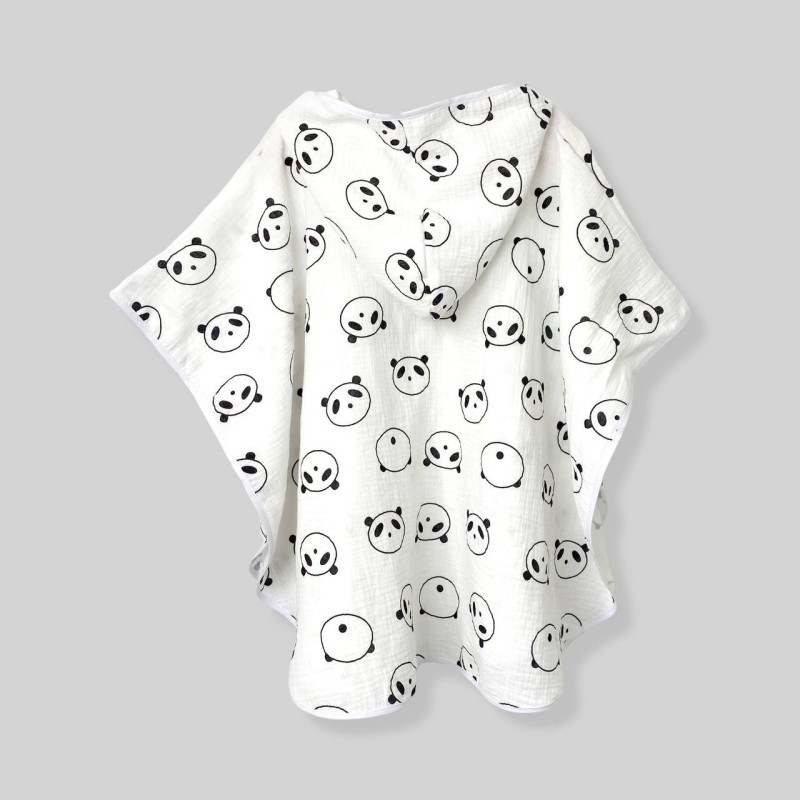 Пончо муслінове дитяче Панди Decoza Moms poncho-ms043