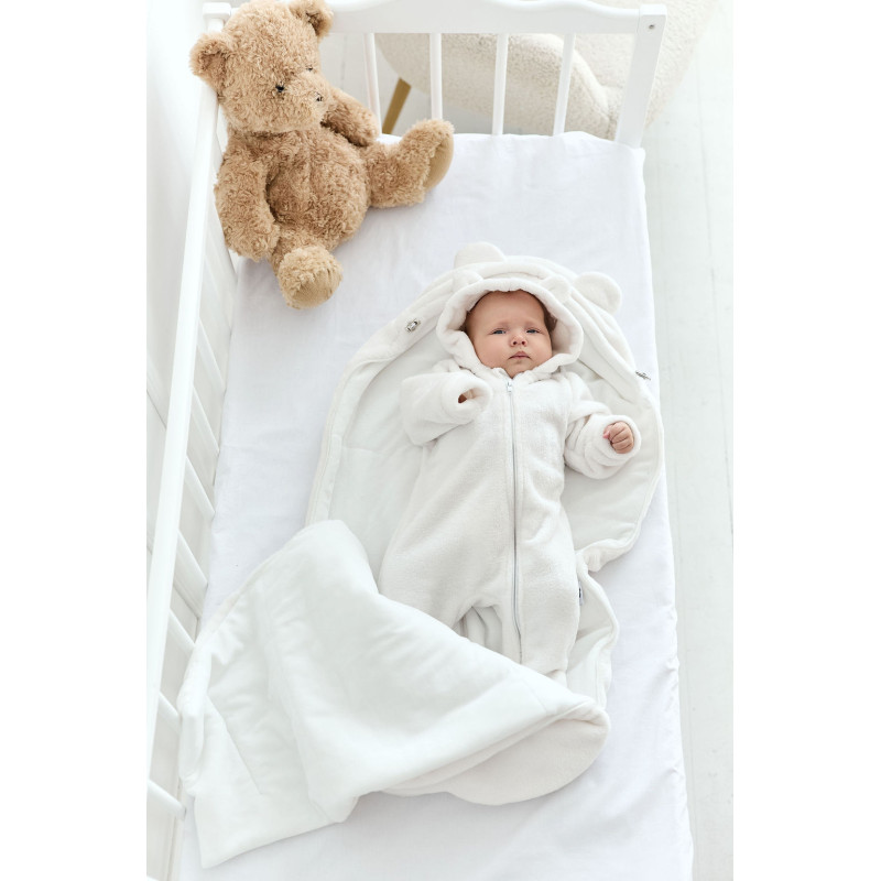 Плюшевий комбінезон Пухнастик Молочний з закритими ніжками Decoza Moms PuhDM69-P1 68-74 см