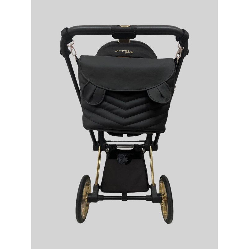 Сумка на візок чорна екошкіра з вушками Міккі ялинка Decoza Moms S-K001-E-M-EM