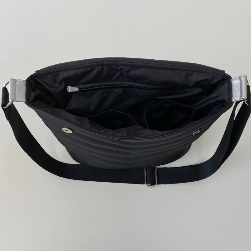 Сумка на візок Чорна та срібна екошкіра Decoza Moms S-K001-K008-Е