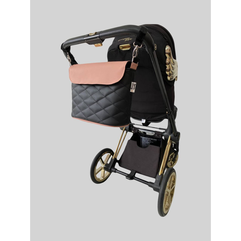 Сумка на візок Чорна і Пудра екошкіра Decoza Moms S-K001-K017-R-M