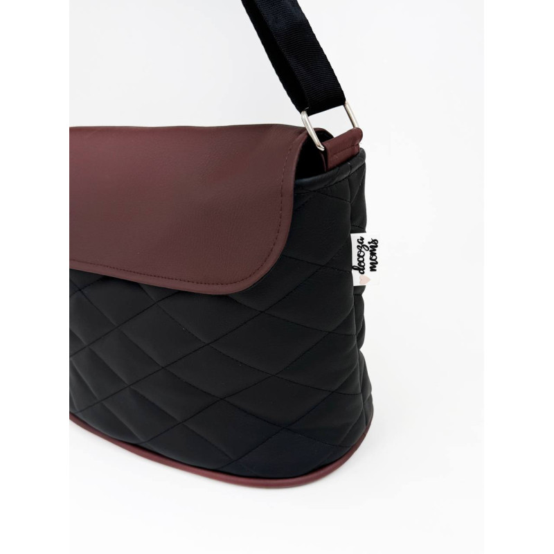 Сумка на візок Коричнева та чорна екошкіра Decoza Moms S-K001-K05-R-M