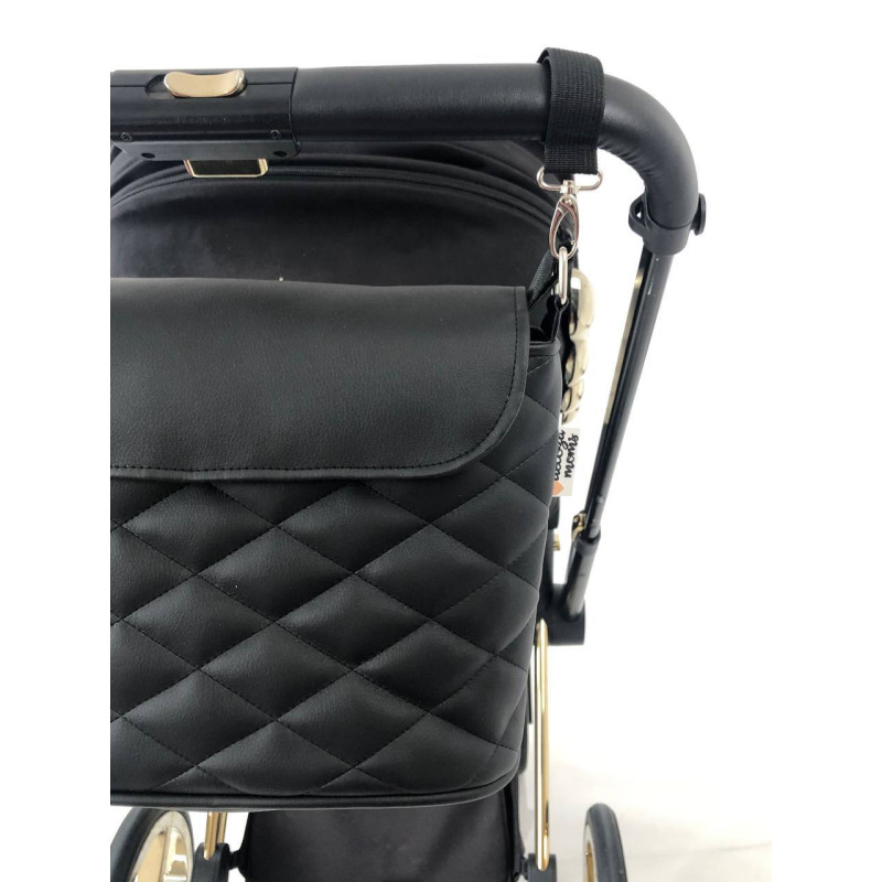 Сумка на коляску чорна екошкіра Decoza Moms S-K001-R
