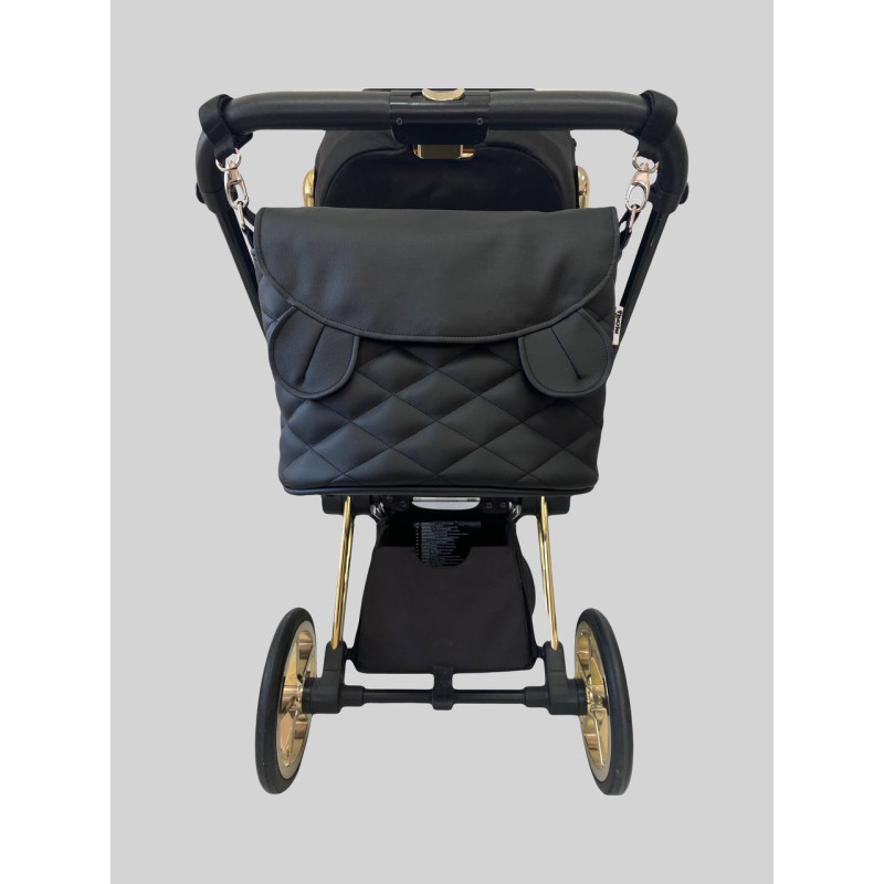 Сумка на візок чорна екошкіра з вушками Міккі Decoza Moms S-K001-R-M-EM