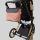 Сумка на візок Пудра і Чорна екошкіра Decoza Moms S-K017-K001-R-M