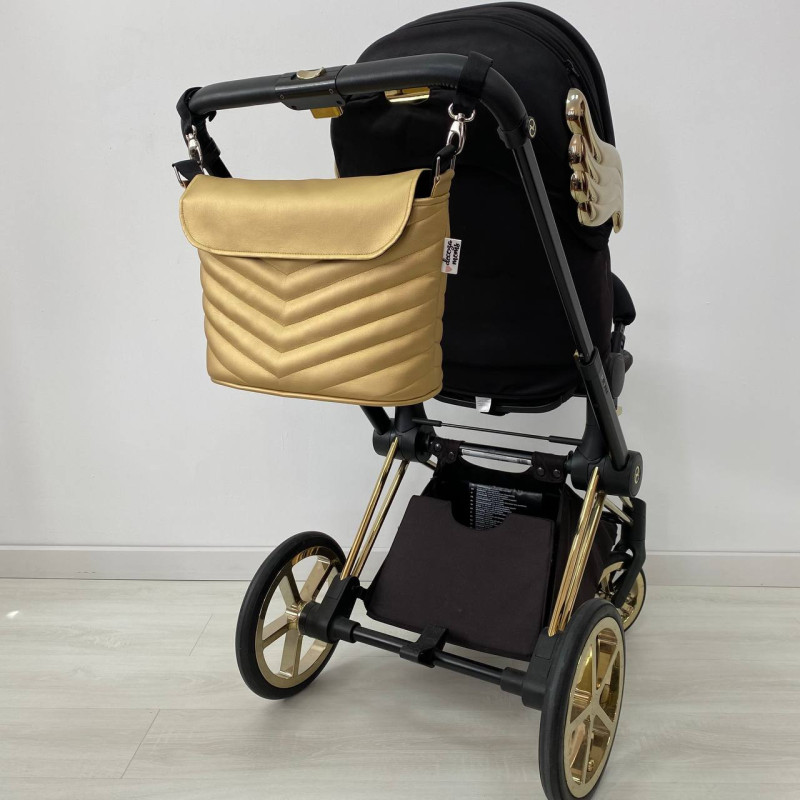 Сумка на візок Золота екошкіра Decoza Moms S-K034-E